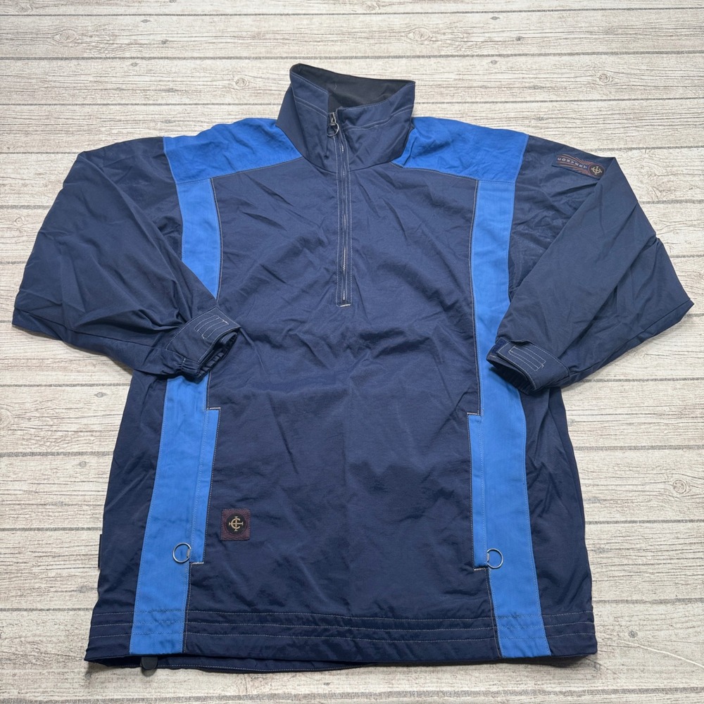 Vintage Columbia Sportswear Jacket Men's M Blue Quarter Zip Pullover Windbreaker